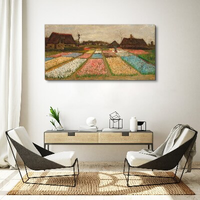 Vászonkép Tavaszi tulipán mezők