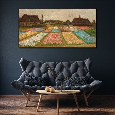 Vászonkép Tavaszi tulipán mezők