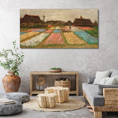 Vászonkép Tavaszi tulipán mezők
