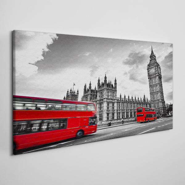 Vászonkép Piros busz Londonban
