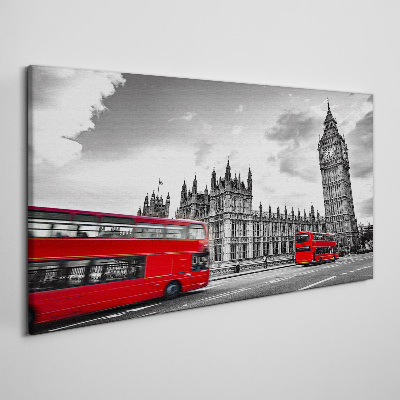 Vászonkép Piros busz Londonban