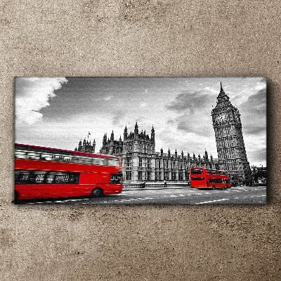 Vászonkép Piros busz Londonban