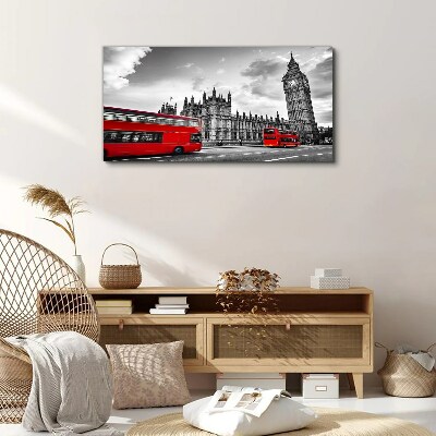 Vászonkép Piros busz Londonban