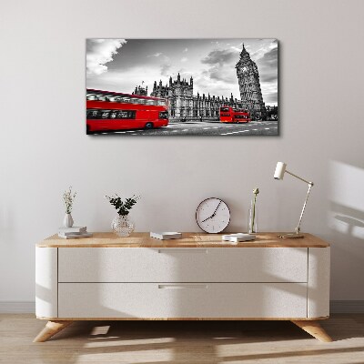 Vászonkép Piros busz Londonban