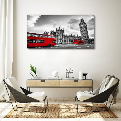 Vászonkép Piros busz Londonban