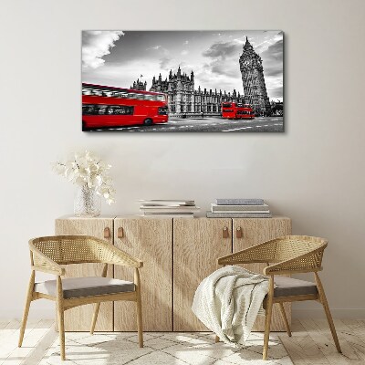 Vászonkép Piros busz Londonban
