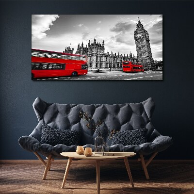 Vászonkép Piros busz Londonban