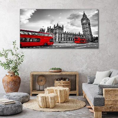 Vászonkép Piros busz Londonban