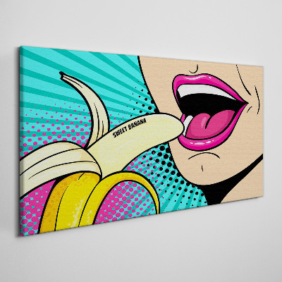 Vászonkép Édes banán pop art stílusban