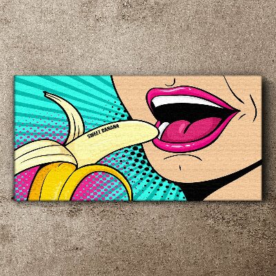 Vászonkép Édes banán pop art stílusban