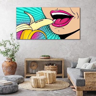 Vászonkép Édes banán pop art stílusban