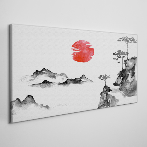 Vászonkép Japán táj piros labdával