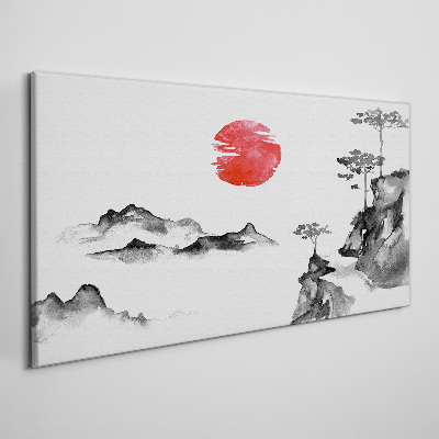 Vászonkép Japán táj piros labdával
