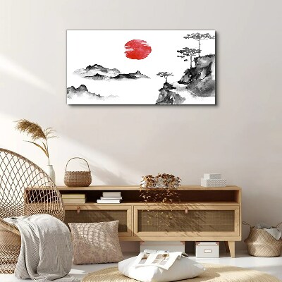 Vászonkép Japán táj piros labdával