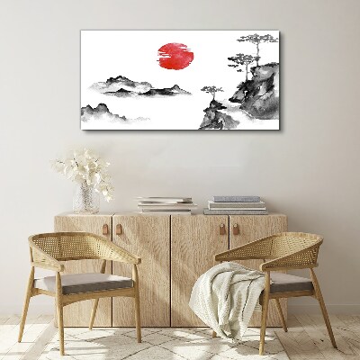 Vászonkép Japán táj piros labdával