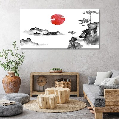 Vászonkép Japán táj piros labdával