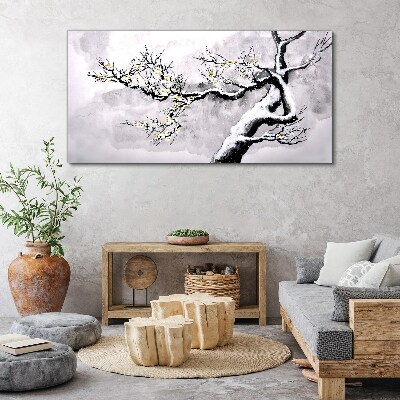 Vászonkép Téli hó ágai fák