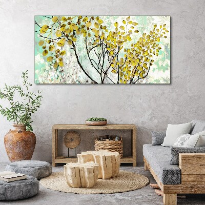 Vászonkép A fa ág levelei