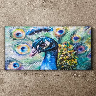 Vászonkép Festés állati madár páva