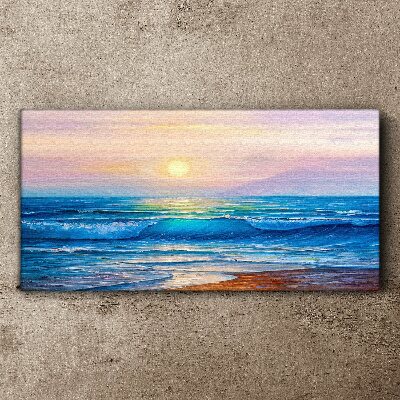 Vászonkép Coast Wave Sun Sky