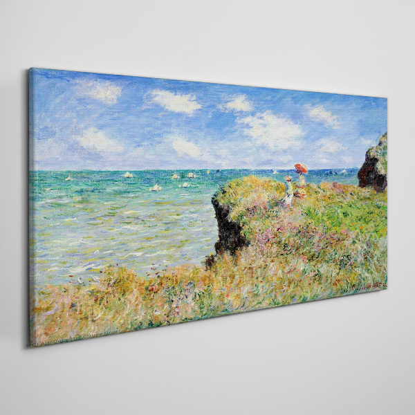 Vászonkép Cliff Walk Pourville Claude Monet-nál