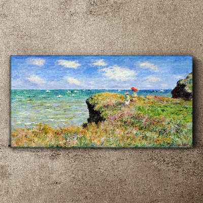 Vászonkép Cliff Walk Pourville Claude Monet-nál