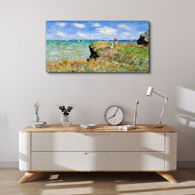 Vászonkép Cliff Sea Claude Monet