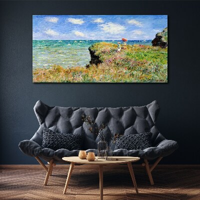 Vászonkép Cliff Walk Pourville Claude Monet-nál
