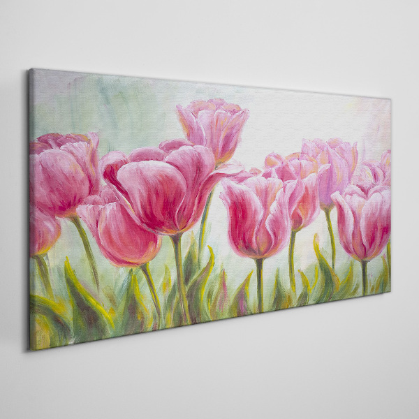 Vászonkép Rózsaszín tulipán tavaszi ragyogásban
