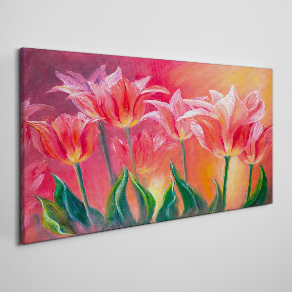 Vászonkép Tulipánok rózsaszín árnyalatokban
