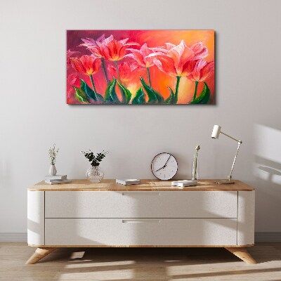 Vászonkép Tulipánok rózsaszín árnyalatokban