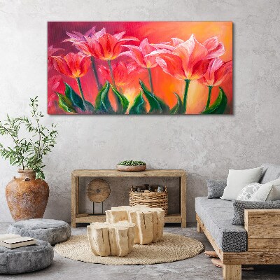 Vászonkép Tulipánok rózsaszín árnyalatokban