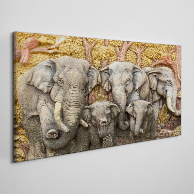 Vászonkép Elefánt fák állata