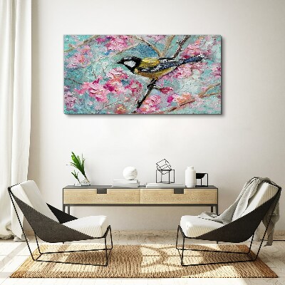 Vászonkép Virágok állati madár