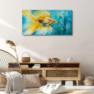 Vászonkép Aquarelle aranyhal víz