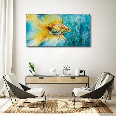 Vászonkép Aquarelle aranyhal víz