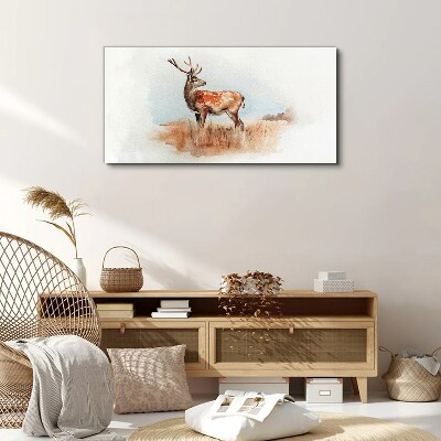 Vászonkép Akvarell állati szarvas