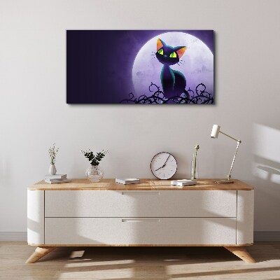 Vászonkép Állat macska hold