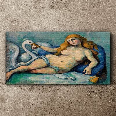 Vászonkép Jég és Swan Paul Cézanne