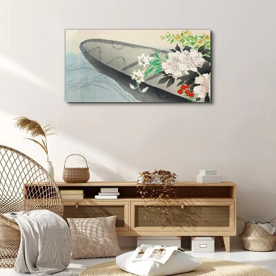 Vászonkép Virágos csónak virágok víz