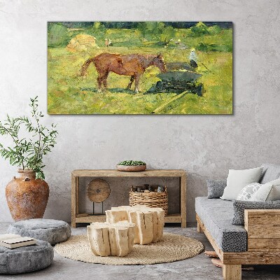 Vászonkép Állati ló mező falu
