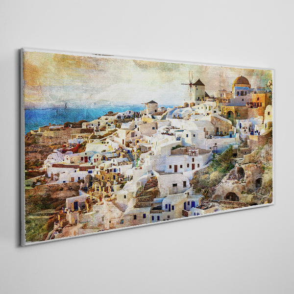 Vászonkép Santorini a Napban