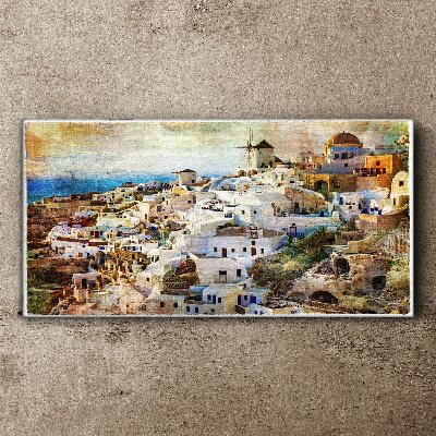 Vászonkép Santorini a Napban