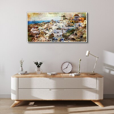 Vászonkép Santorini a Napban