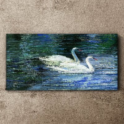 Vászonkép Tó madarak Swans Water