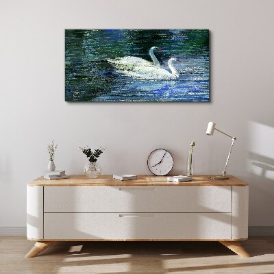 Vászonkép Tó madarak Swans Water