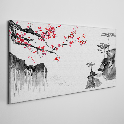 Vászonkép Japán stílusú virágos tájak