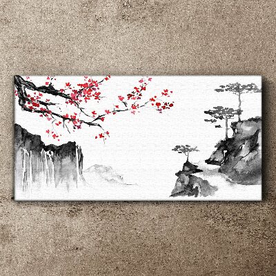 Vászonkép Japán stílusú virágos tájak