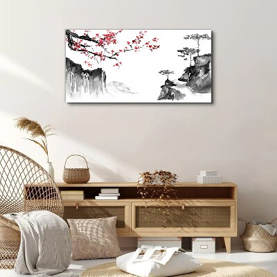 Vászonkép Japán stílusú virágos tájak