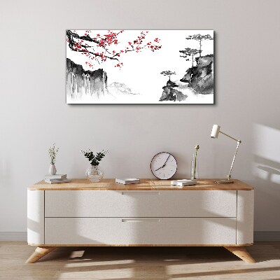 Vászonkép Japán stílusú virágos tájak